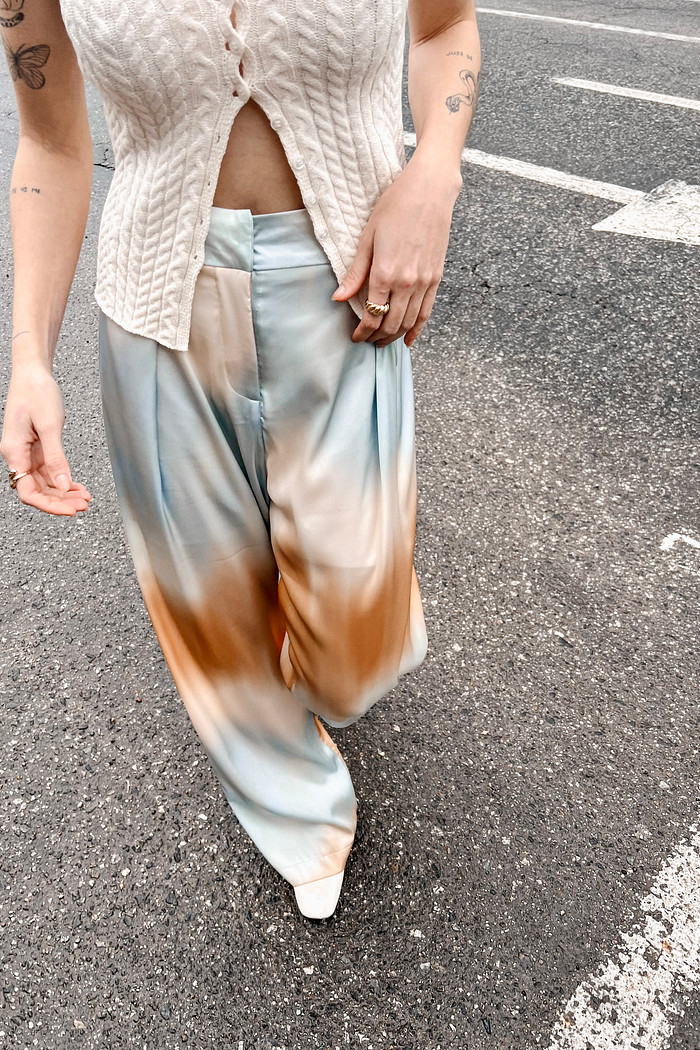 Calça De Cetim Feminina Tie Dye - Mini Moni