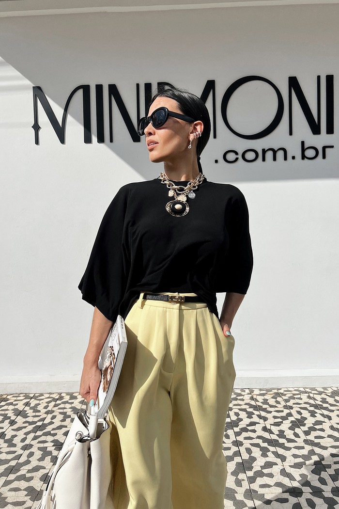 Tee  Preta Margela - MiniMoni