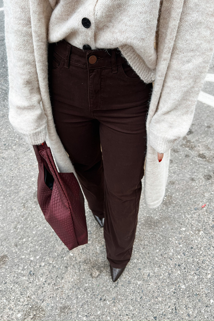 Calça de Sarja Paola Marrom - Mini Moni