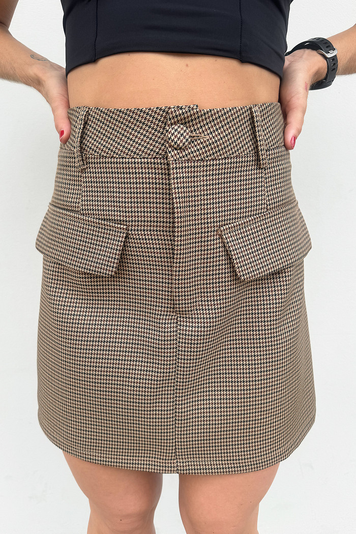 Shorts Saia de Alfaiataria Forrado Pandora Carvalho - Mini Moni