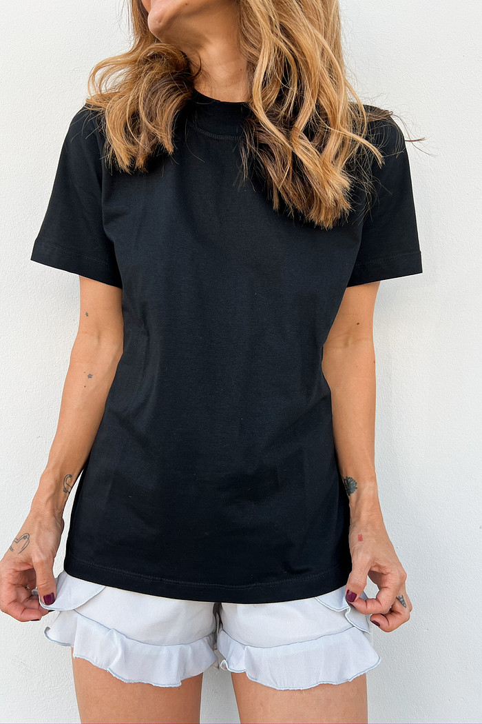 T-shirt Algodão Doce Preto - Mini Moni
