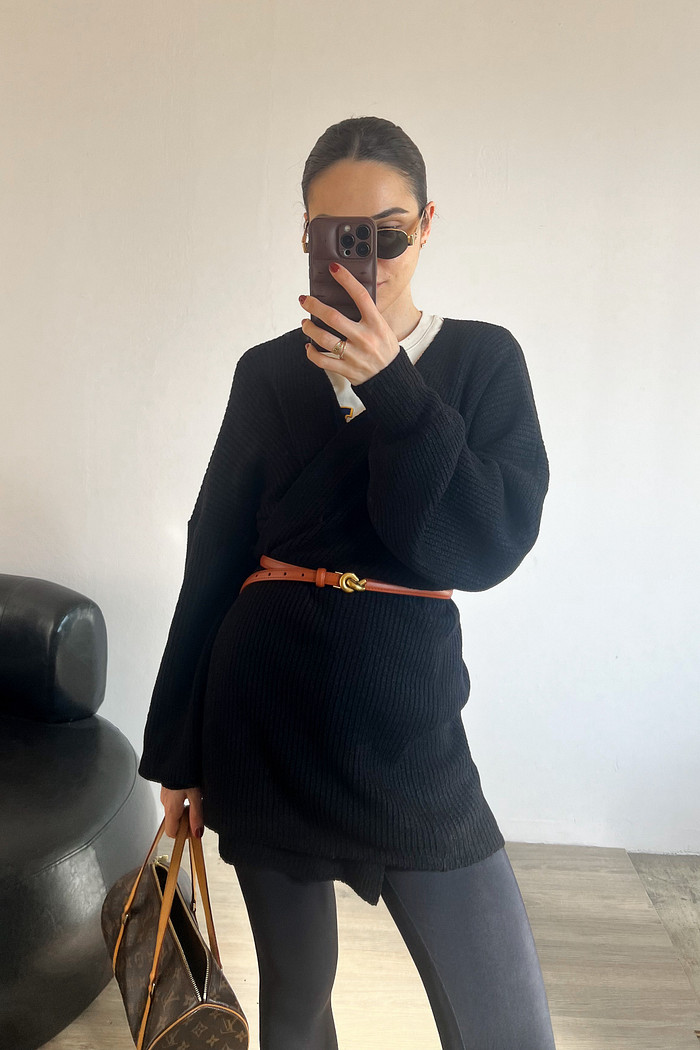 Cardigan Pontão Preto - Mini Moni