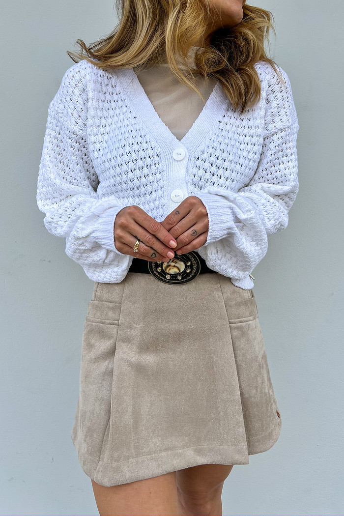 Casaqueto Favo Branco - Mini Moni