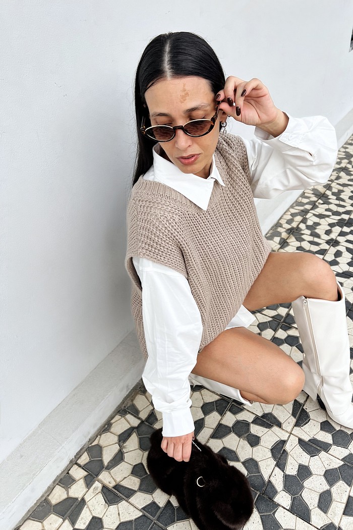 Colete Lã Cacau Gemma - MiniMoni