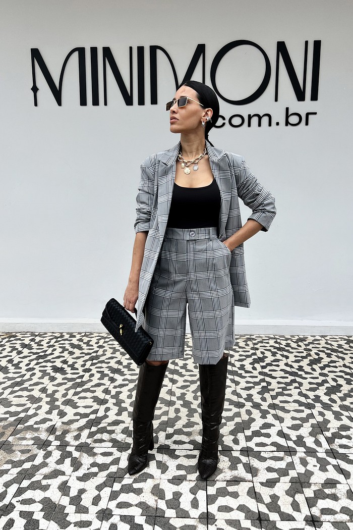 Bermuda Alfaiataria Xadrez Polly - MiniMoni