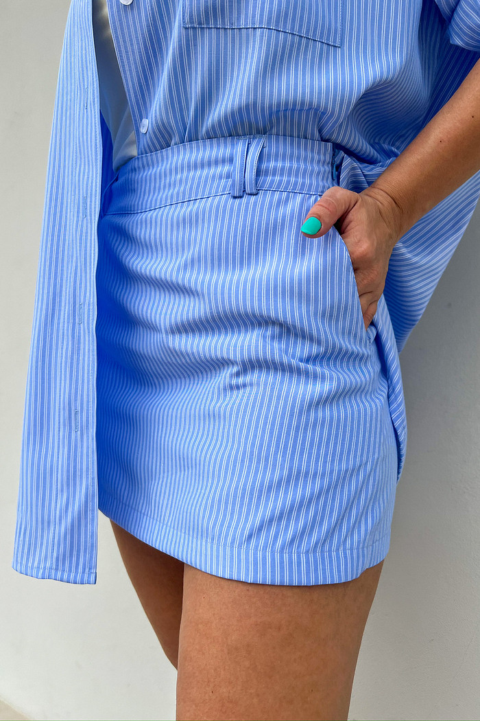 Shorts Saia de Alfaiataria com Listras Santorini - Mini Moni