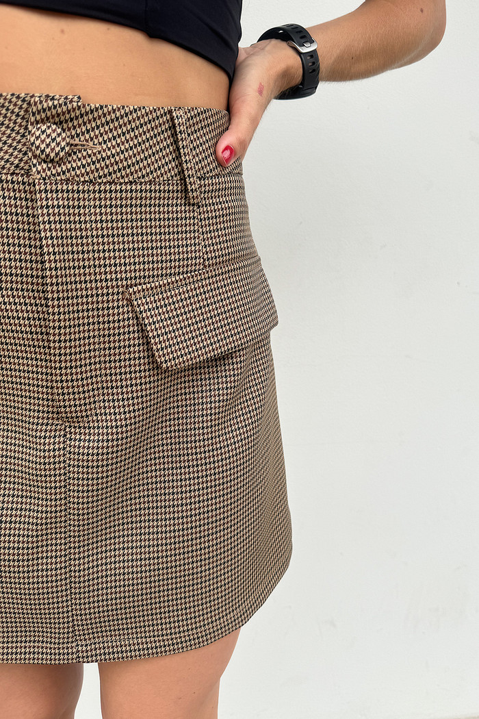 Shorts Saia de Alfaiataria Forrado Pandora Carvalho - Mini Moni