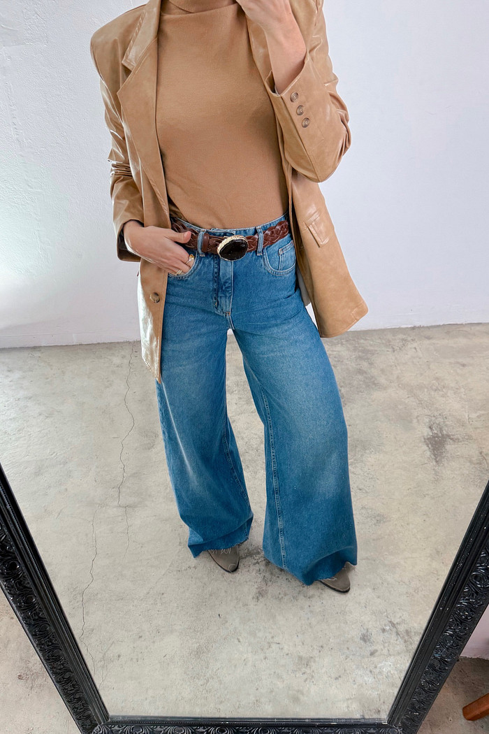 Calça Jeans Pantalona Helena – Mini Moni