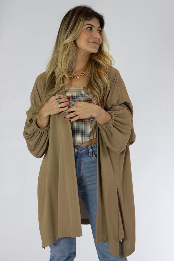 Kimono de Viscose Marrom Jasmine - Mini Moni