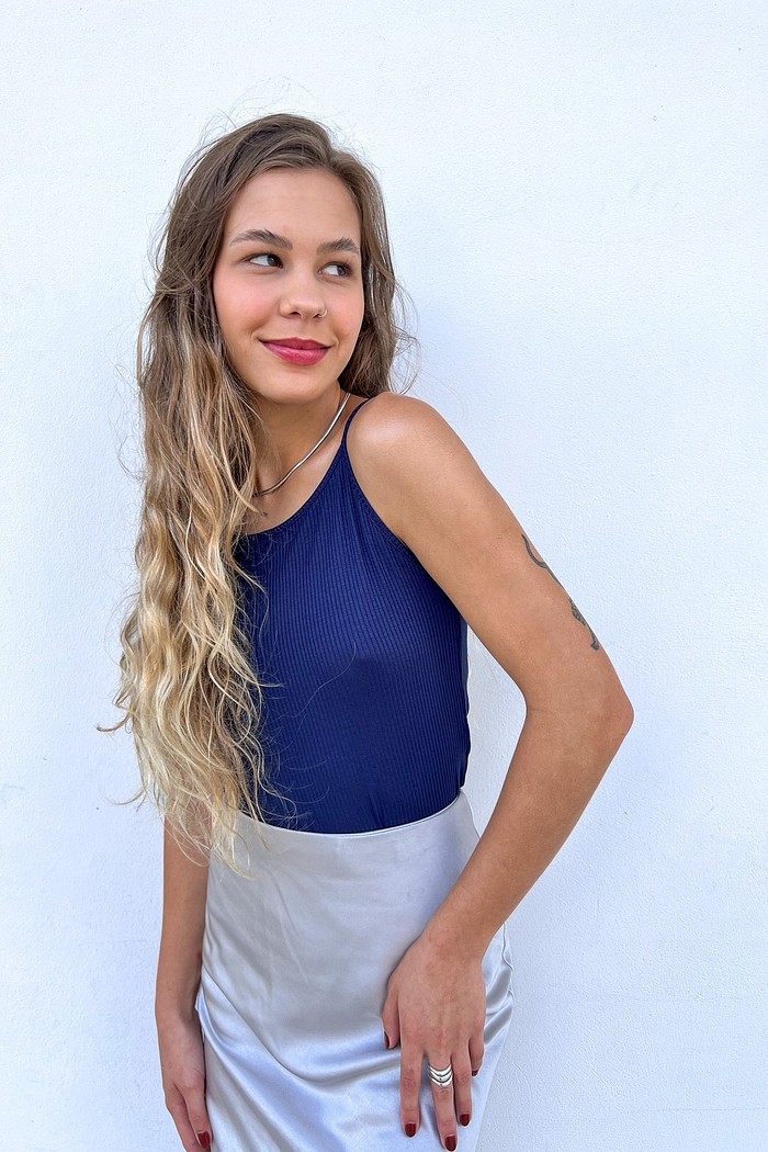 Blusa De Alça Feminina Azul Saint - Mini Moni