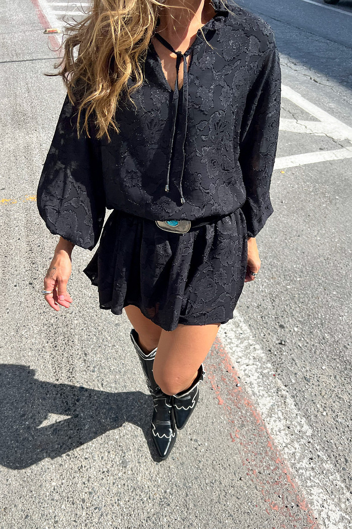 Vestido Bordado Preto Eloíse - Mini Moni