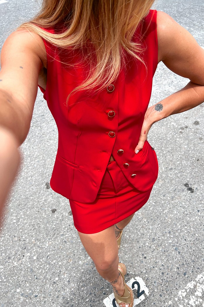 Shorts Saia Vermelho Estella - MiniMoni