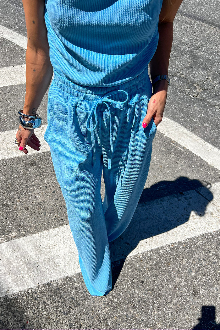 Conjunto Feminino Nervuras Azul - Mini Moni