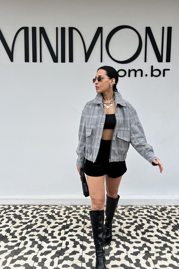 Jaqueta Bomber Xadrez Polly - MimiMoni