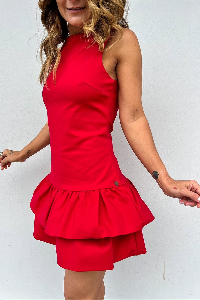 Vestido Curto Vermelho Paloma - MiniMoni