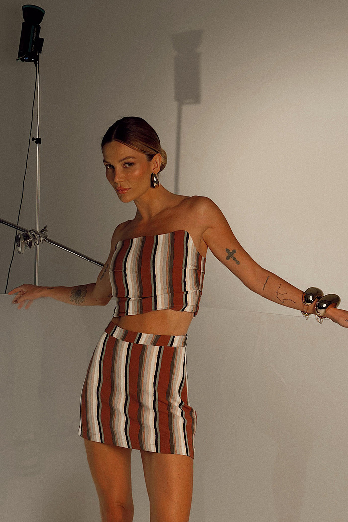 Mini Saia Nathi Padronagem Listas