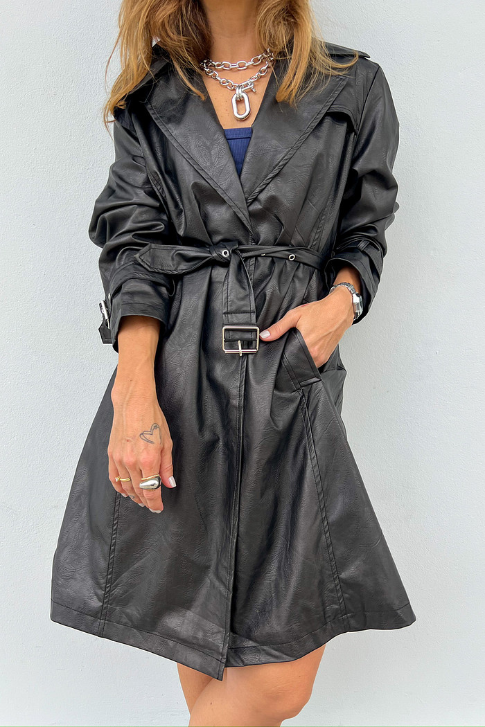 Sobretudo Courino NYC Preto - Mini Moni