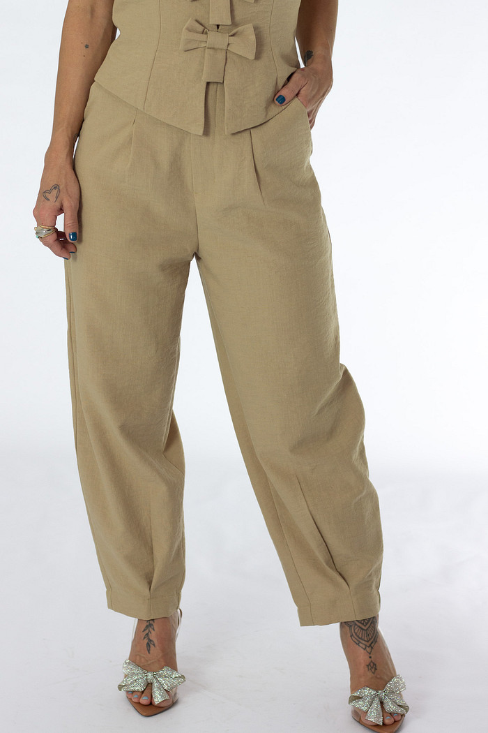 Calça Barrel Nozes Vitoria - Mini Moni