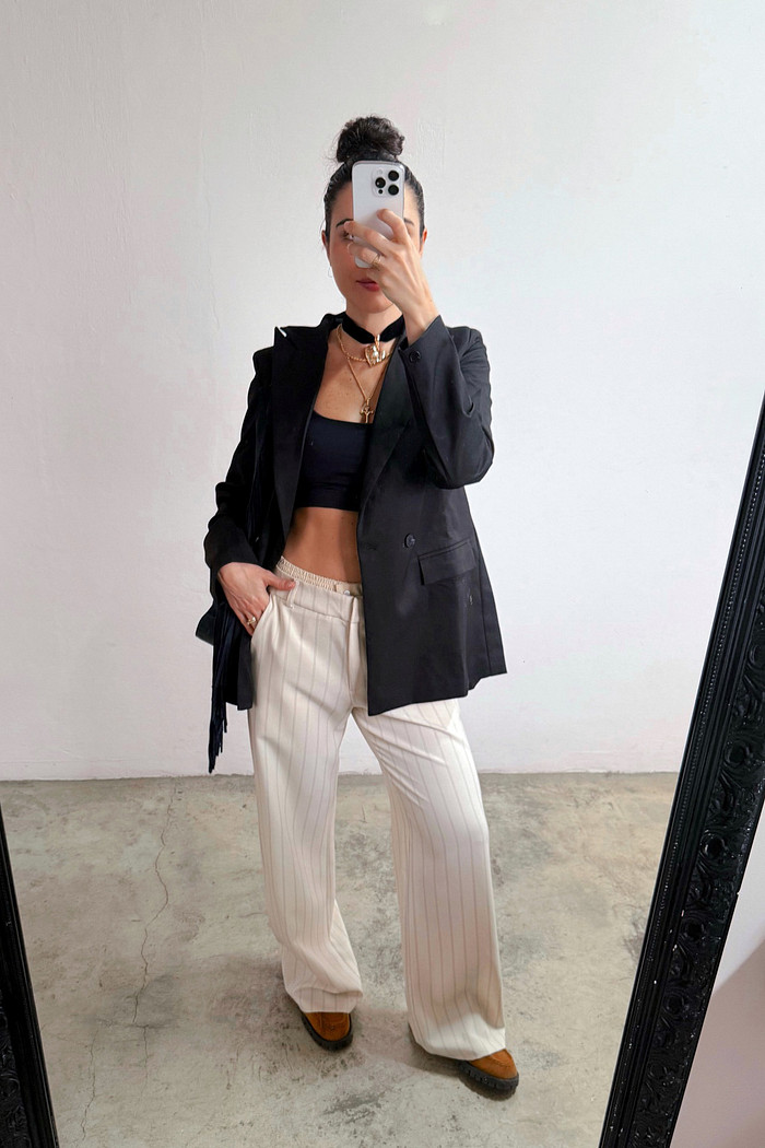 Calça de Alfaiataria Maja Areia - Mini Moni