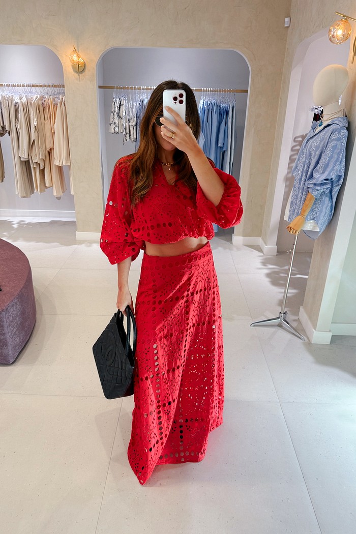 Blusa Manga Longa Laise Vermelha La Rouge