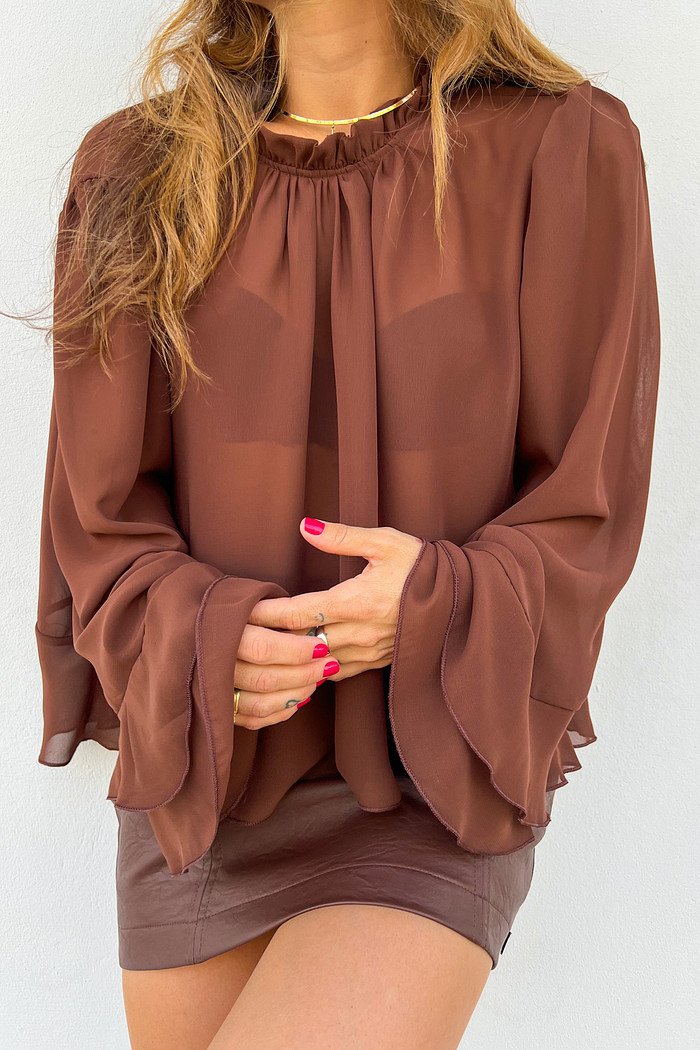 Blusa Boho Marrom - Mini Moni