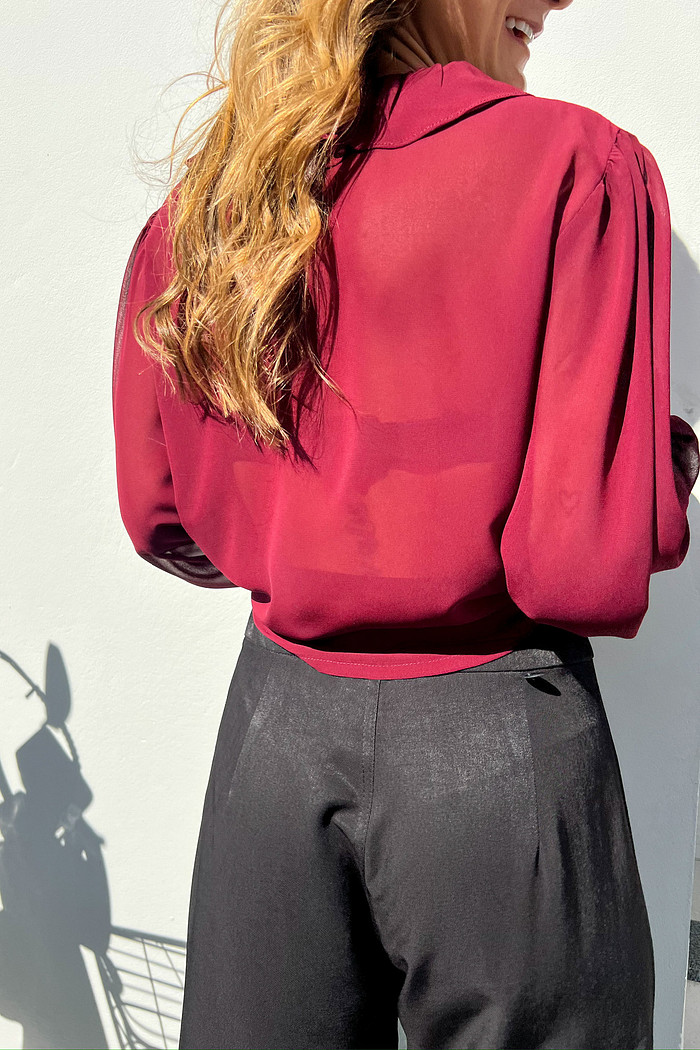 Blusa Babadeira Vinho Joanna - Mini Moni