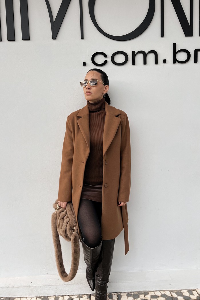 Sobretudo  Cacau  Lã  Batida Nadia - MiniMoni