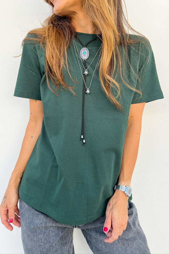 T-shirt Algodão Doce Verde - Mini Moni