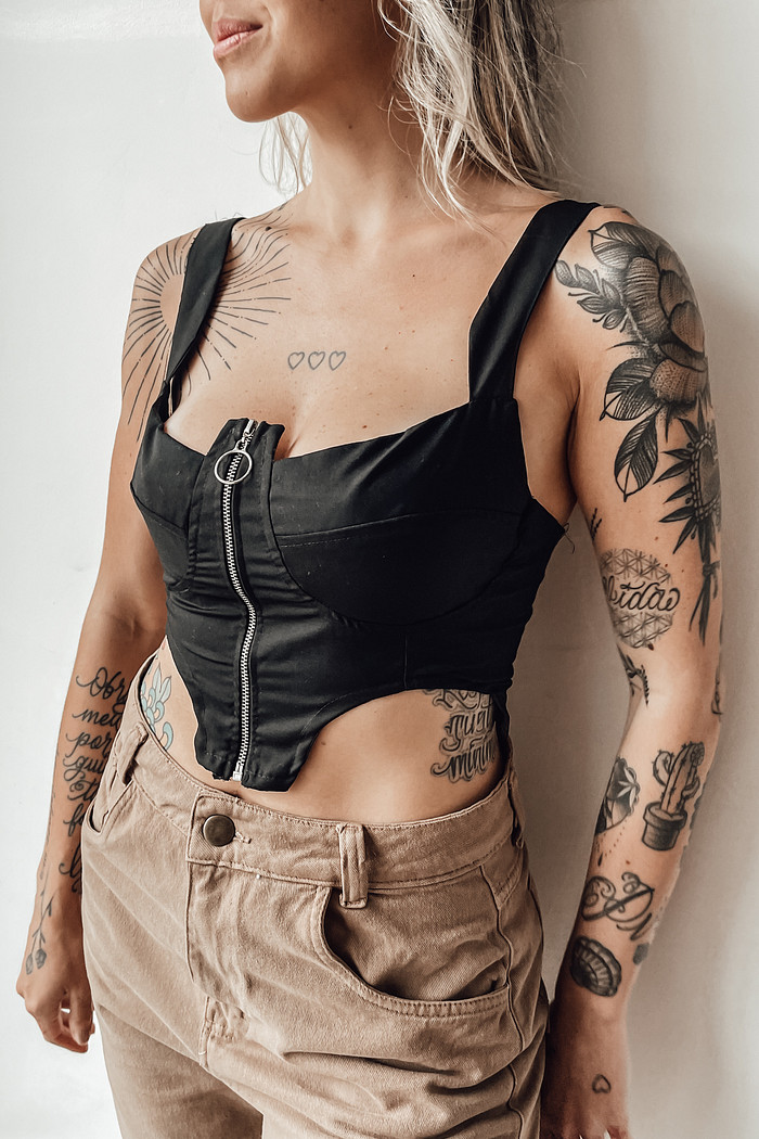 CORSET ALFAIATARIA ZÍPER