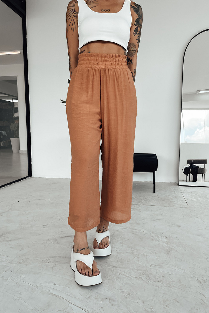 PANTALONA CROP CREPE BOREAL