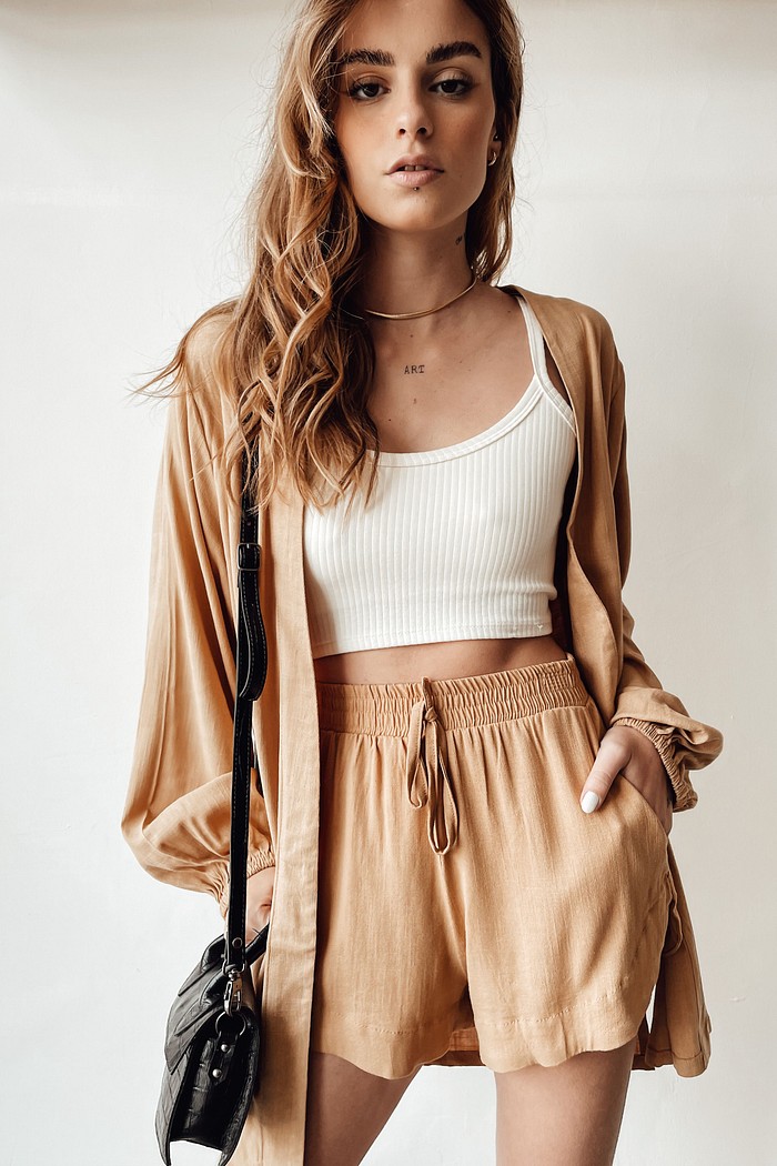 SHORT VISCOLINHO VANILLA CAPPUCCINO