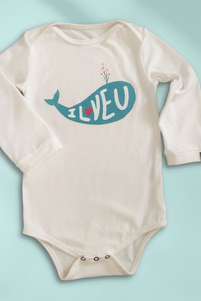 Body Bebê Manga Longa Wale Off White Algodão Sustentável Macio