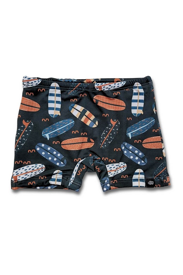 Sunga UV Preta Pranchas Confortável com ajuste de cintura