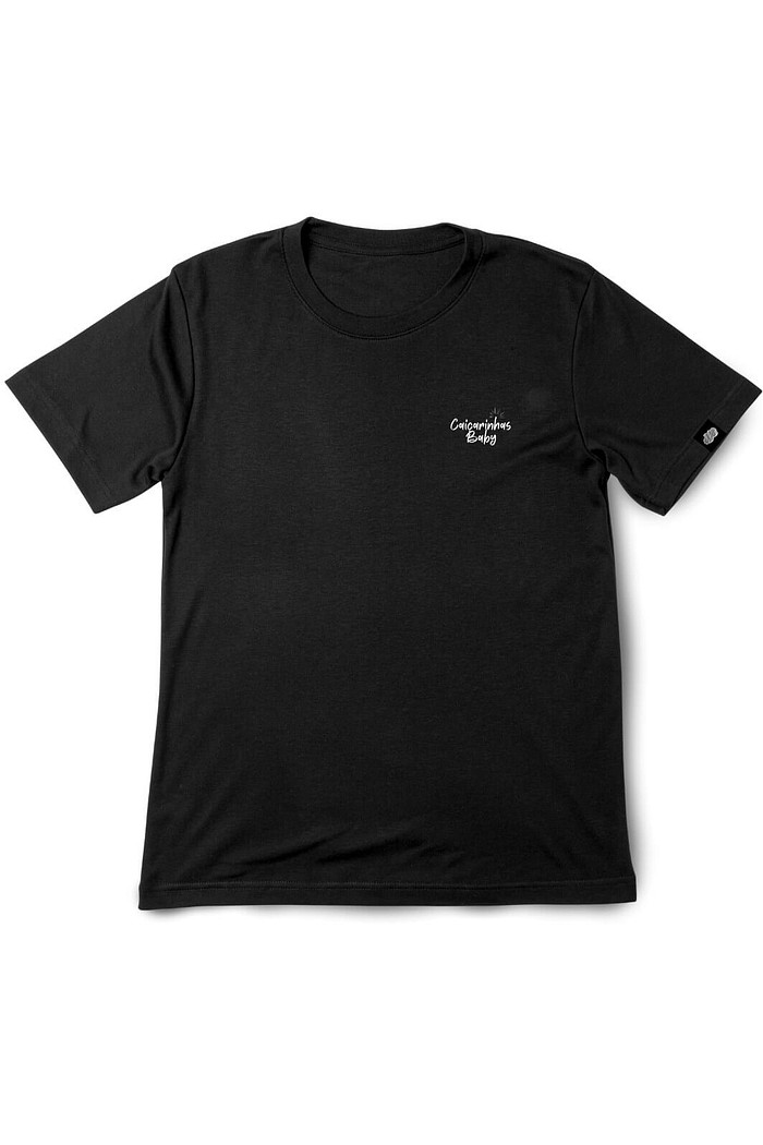 Camiseta Infantil Manga Curta Algodão Sustentável Preto Caiçarinhas Básico