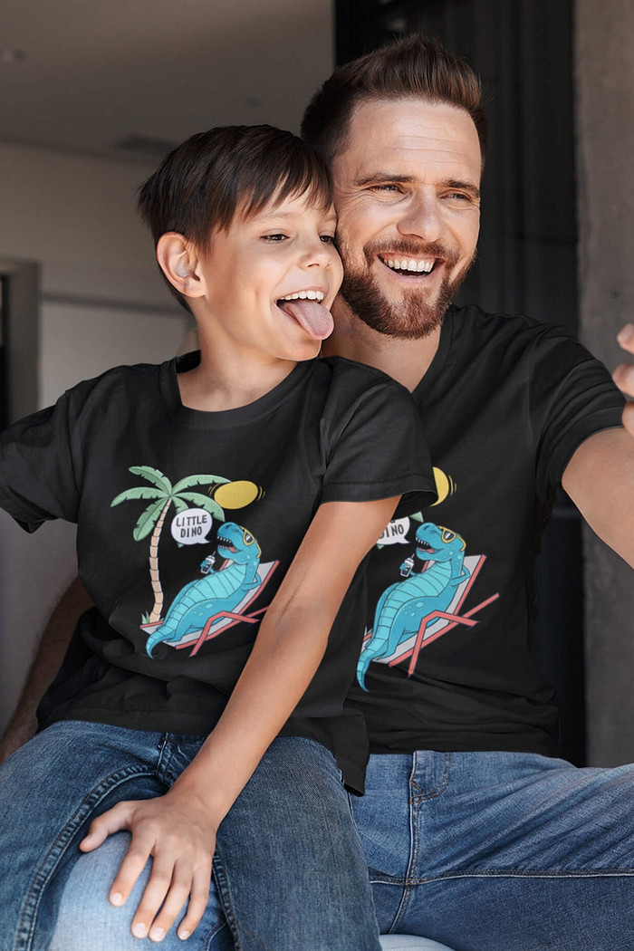 Camiseta Adulto Manga Curta Preto Dino