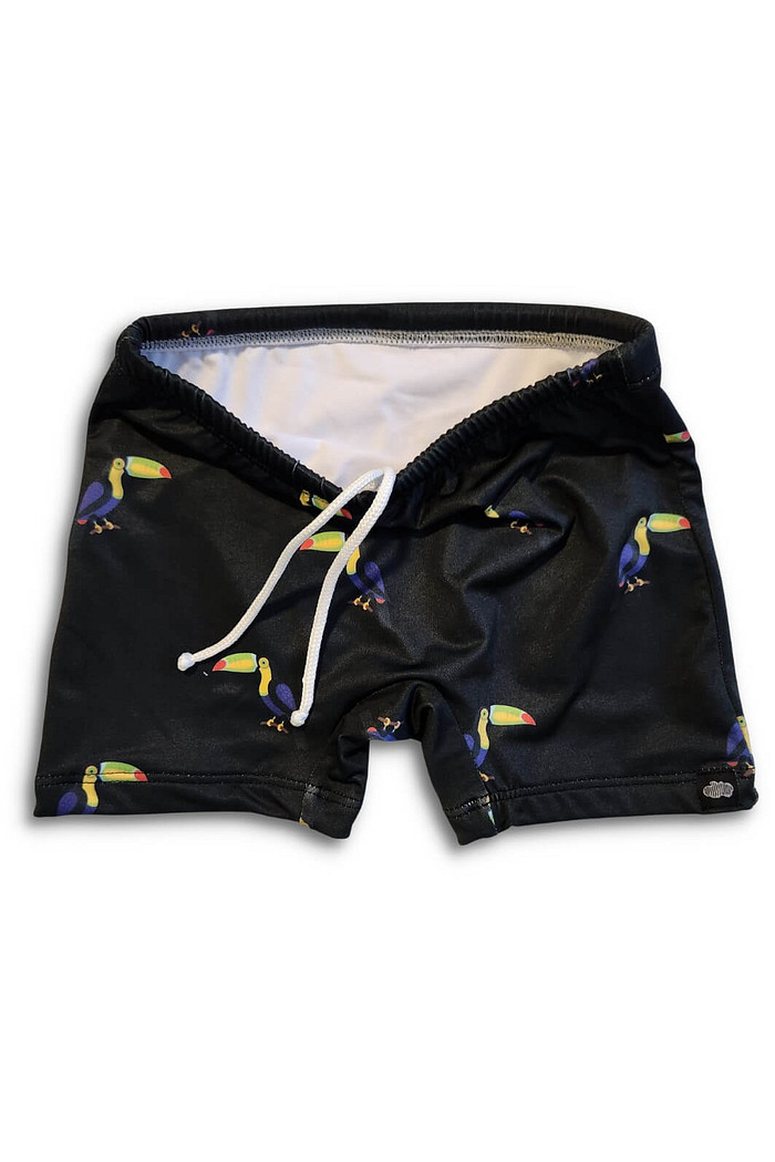 Sunga UV Praia Piscina UV 50+ Menino Confortável Preto Tucanos