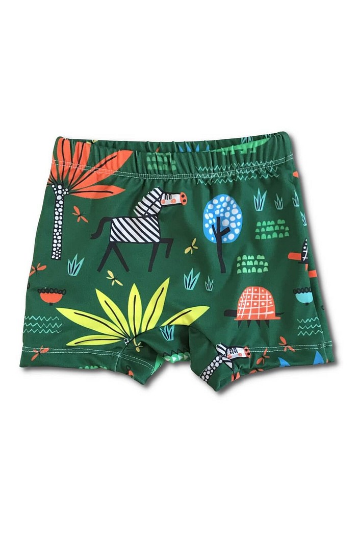 Sunga UV Verde Safari Menino com ajuste na cintura confortável