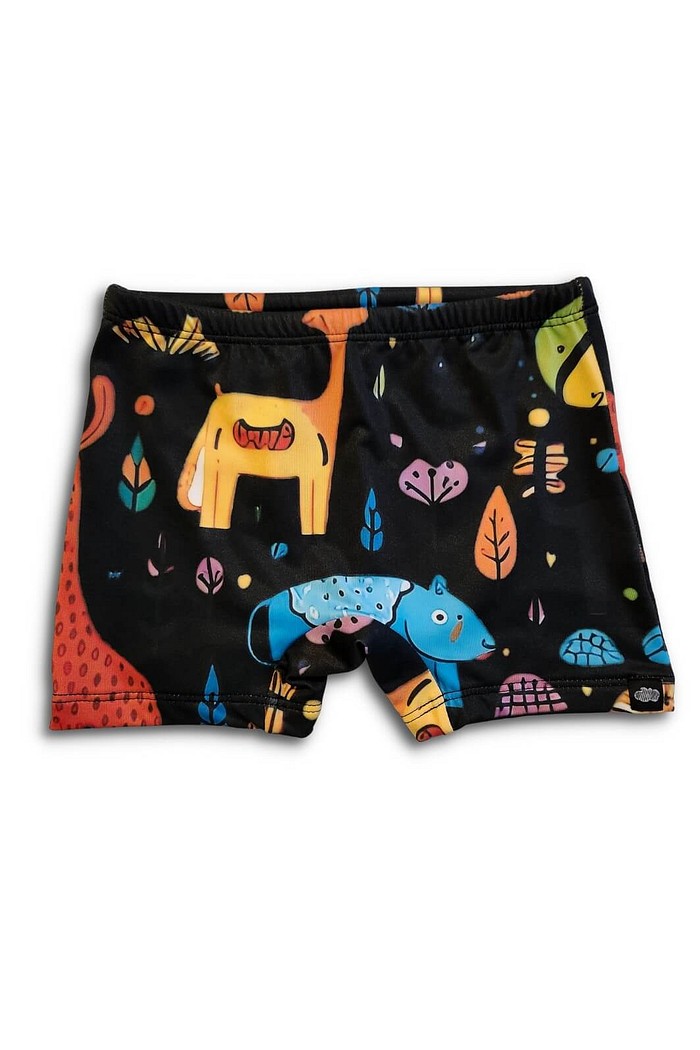 Sunga UV Praia Piscina UV 50+ Menino Confortável Preto Animais