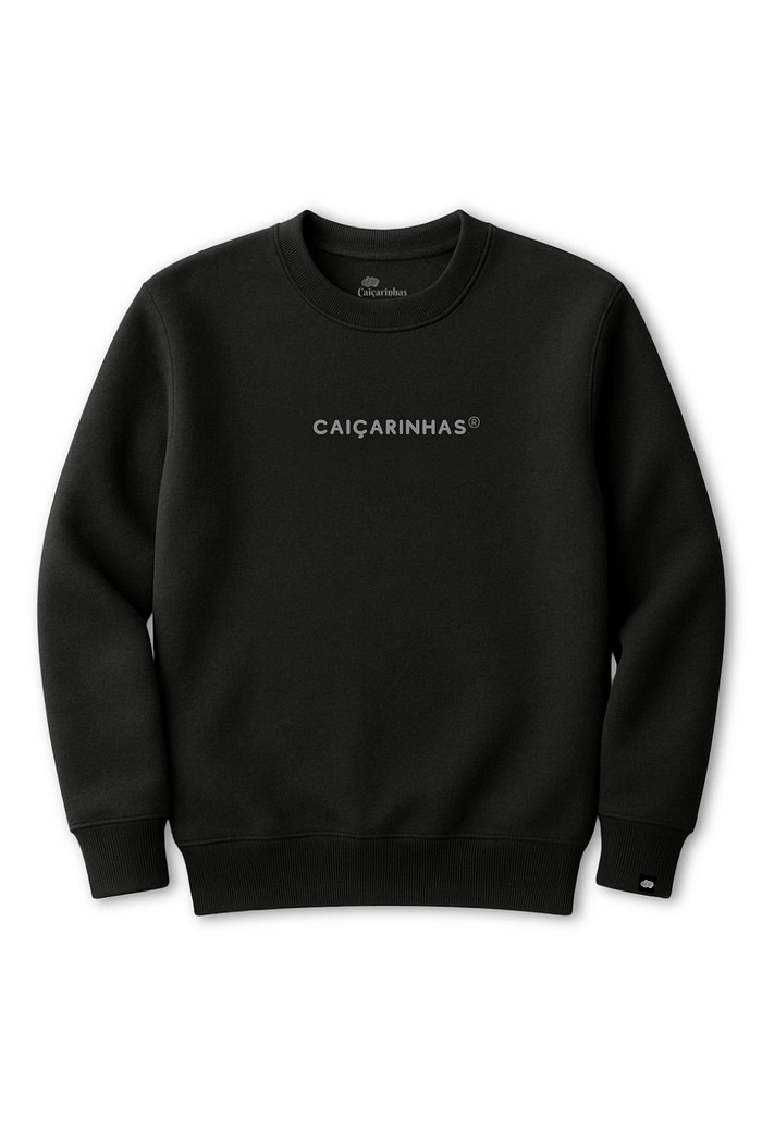 Blusão Infantil Moletom Felpado quentinho Preto Caiçarinhas ®