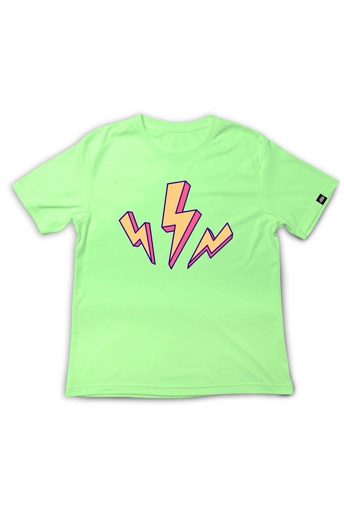 Camiseta Infantil Manga Curta Algodão Macio Verde Claro Muita Energia