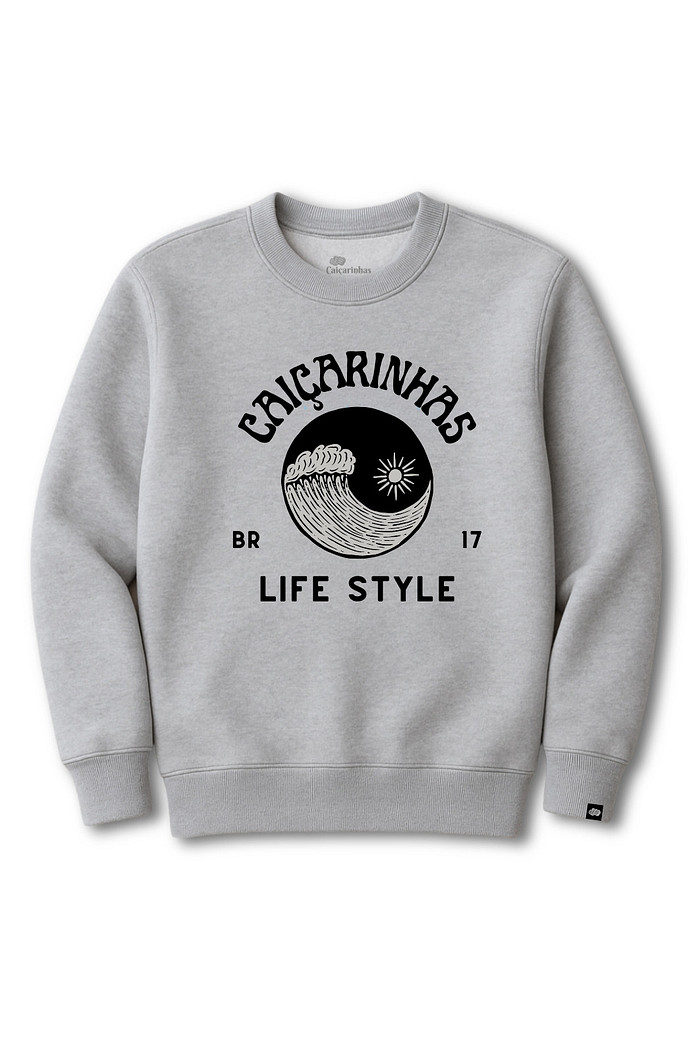 Blusão Infantil Felpado Cinza Caiçarinhas Life Style