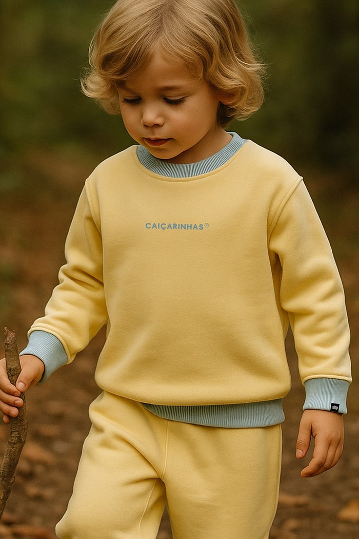 Blusão Infantil Moletom Felpado Amarelo