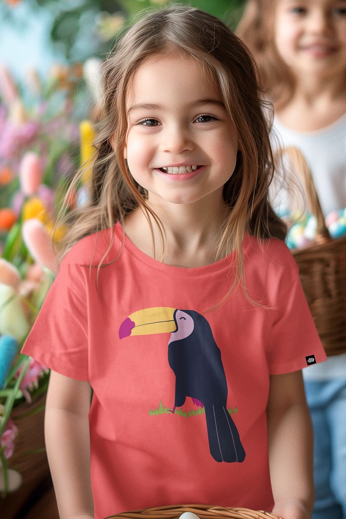 Camiseta Infantil Manga Curta Laranja Tucano