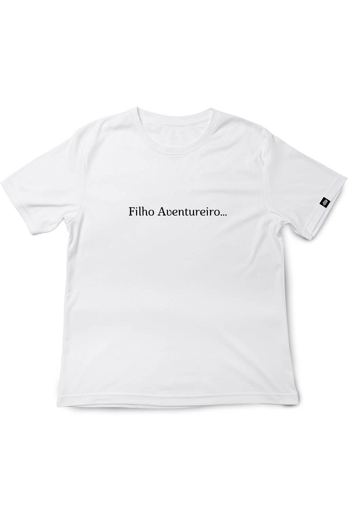 Camiseta Infantil Manga Curta Algodão Sustentável Exclusiva Branco Aventureiro