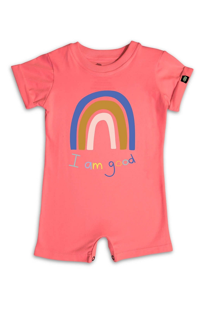 Macacão Bebê Curto Manga Curta Laranja I am Good