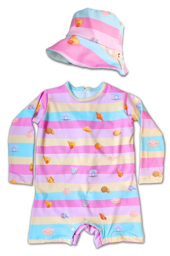 Kit Macacão e Chapéu Mais Recomendado Conchinhas