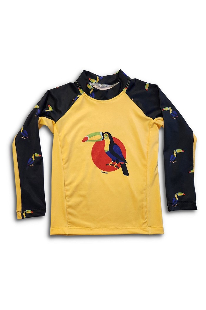 Camisa Infantil Proteção Solar UV 50+ Preto Tucano