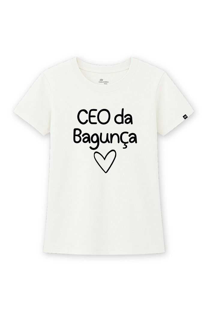 Camiseta Feminina CEO da bagunça Cotton Mãe e Filho(a)