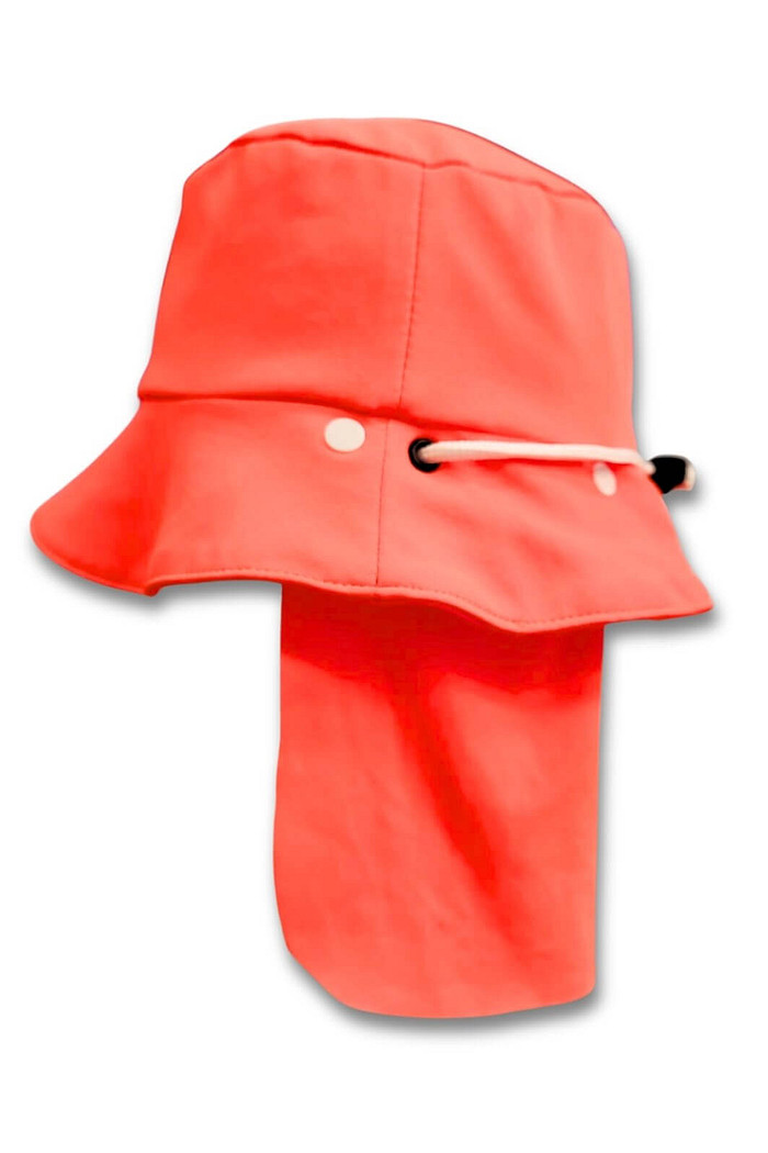 Chapéu infantil Proteção Solar UV 50+ Dupla Face Laranja Tangerina