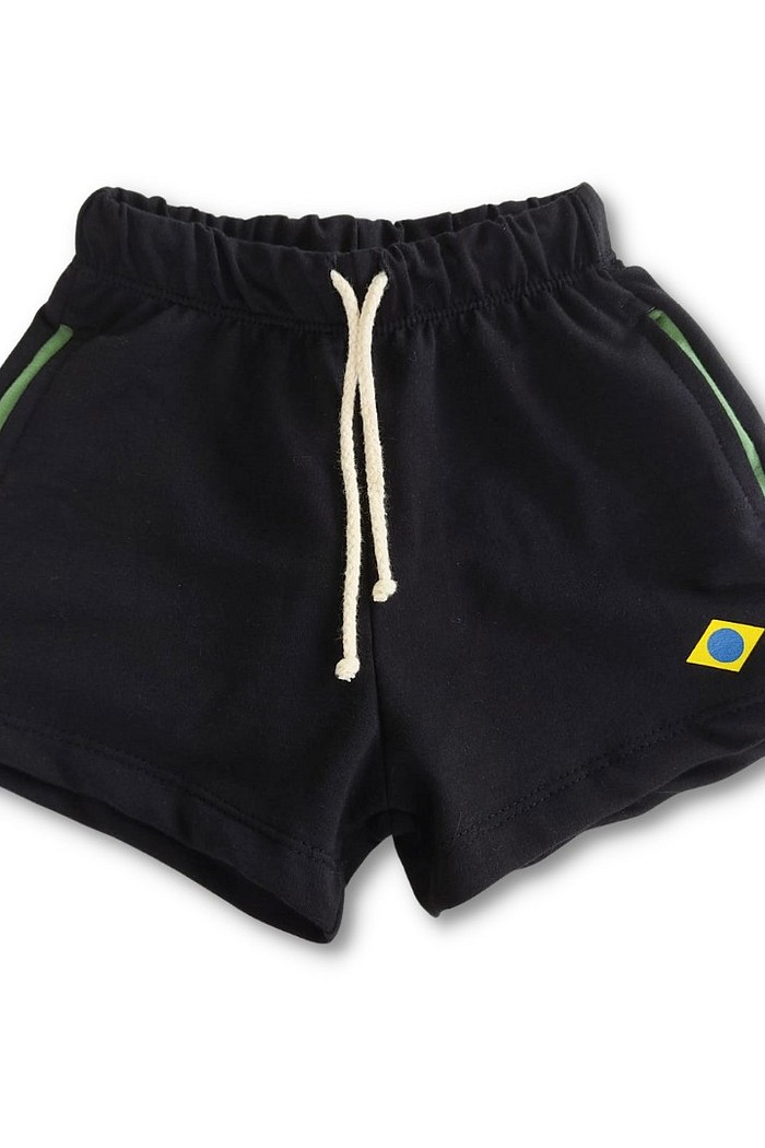 Shorts Infantil com Bolso e Ajuste na Cintura Preto